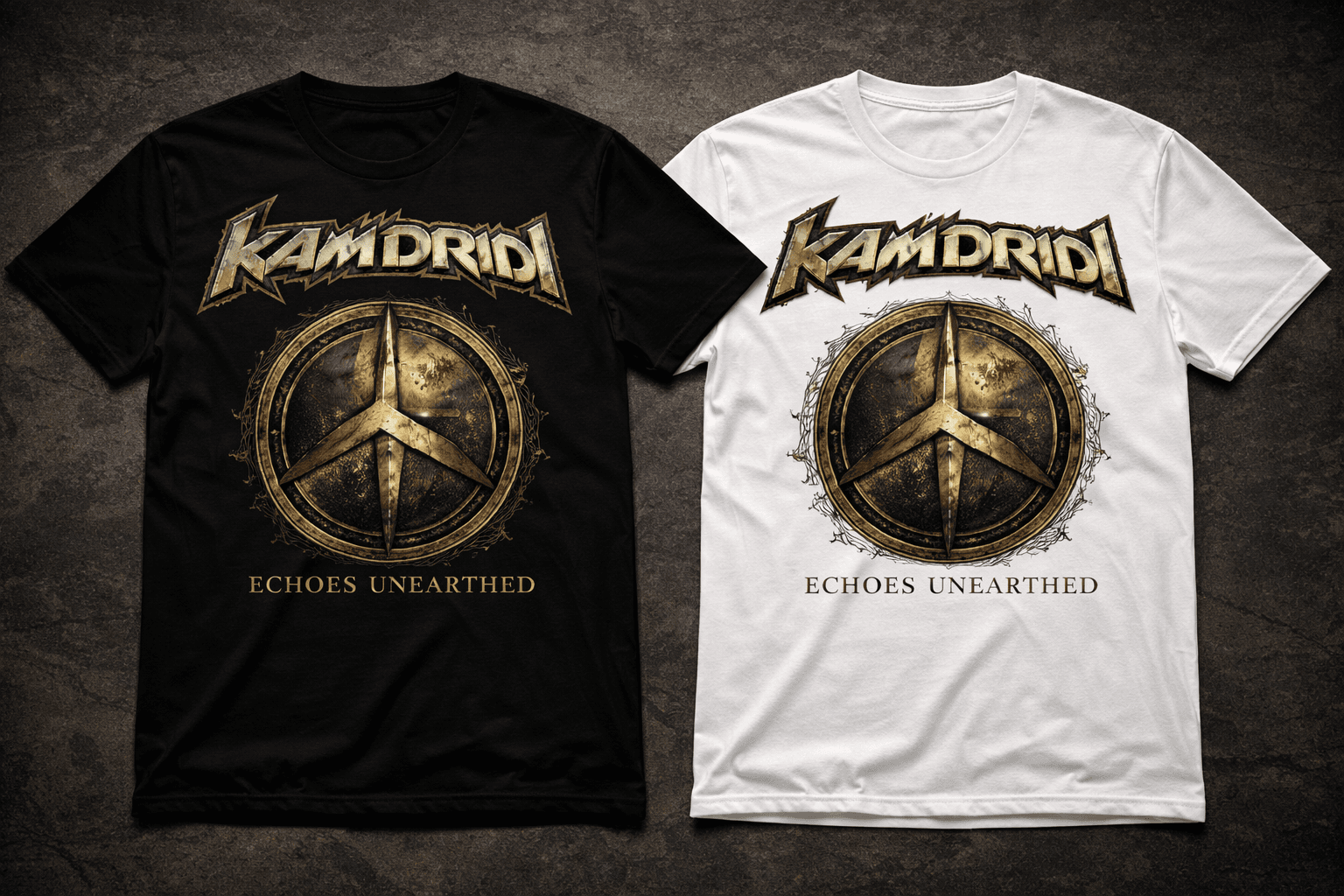 Echoes Unearthed crest tee variants