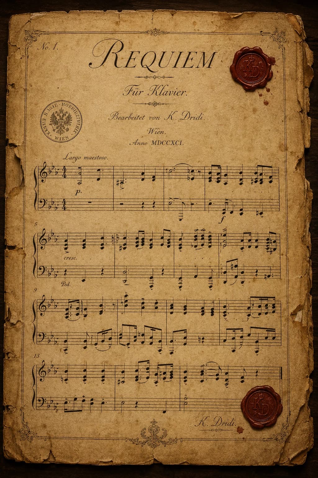 The master manuscript of The Lost Requiem
