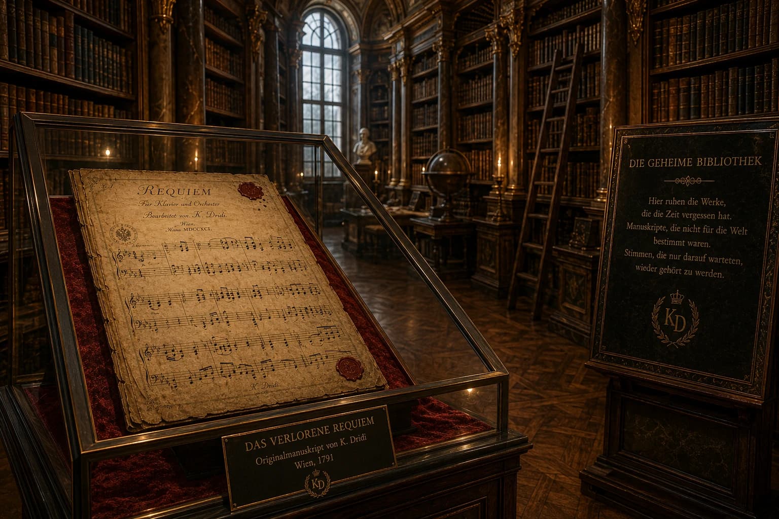 The manuscript stored in a secret library vault